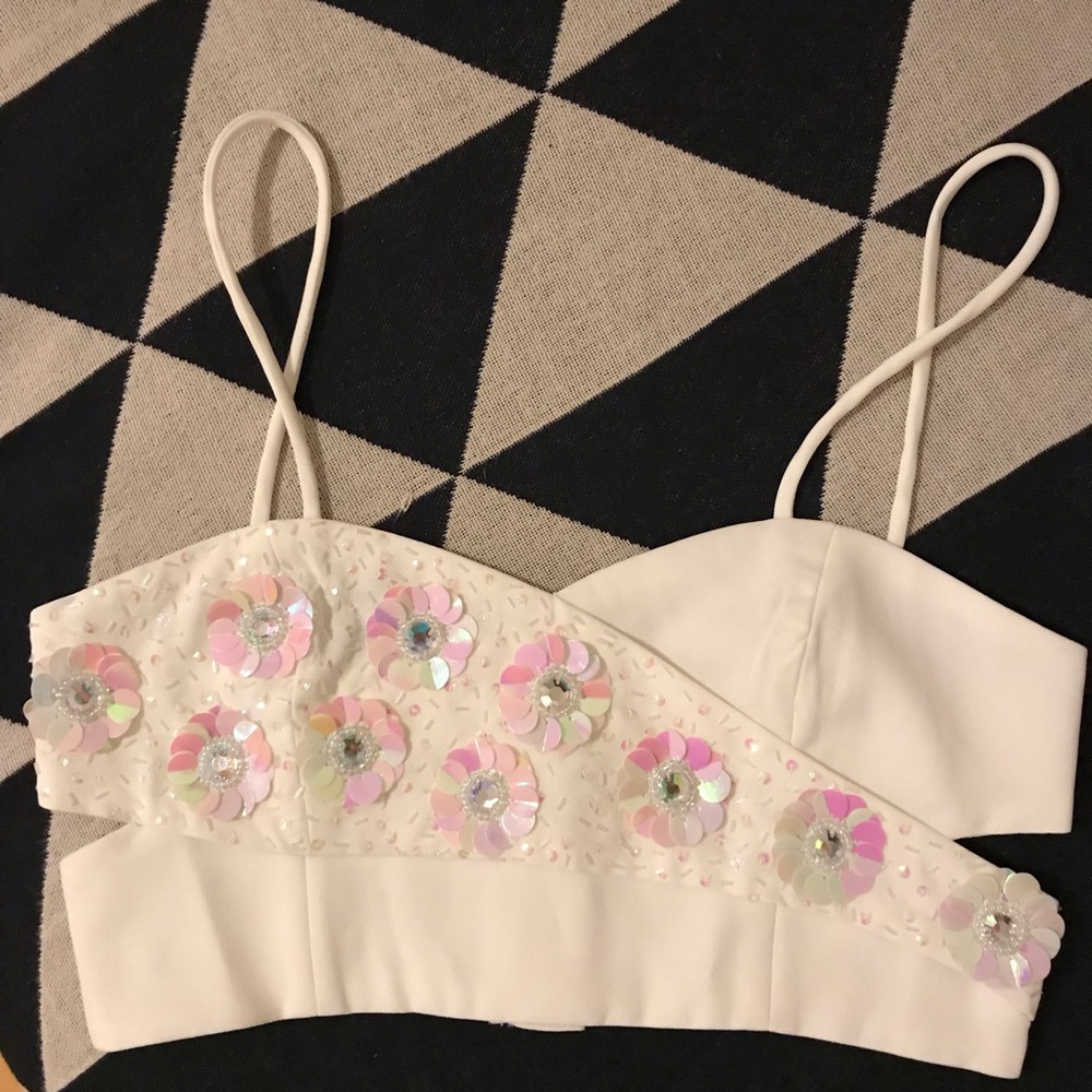 Iridescent Beaded Bralette UK size 8